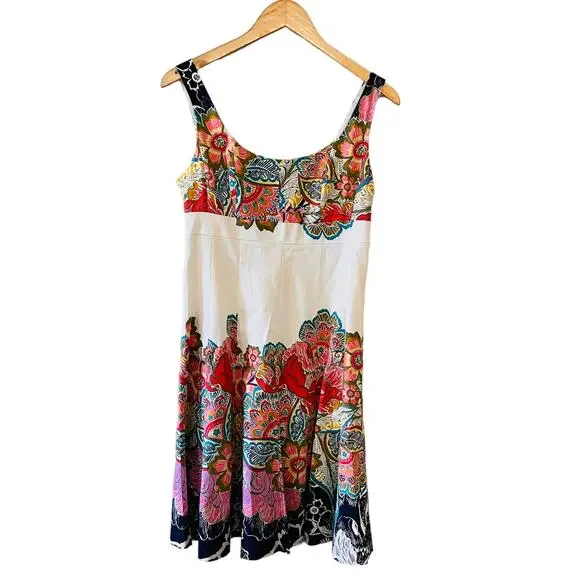 Nine West Floral Sleeveless A Line Dress Size 4 Multicolored - Picture 2 of 11